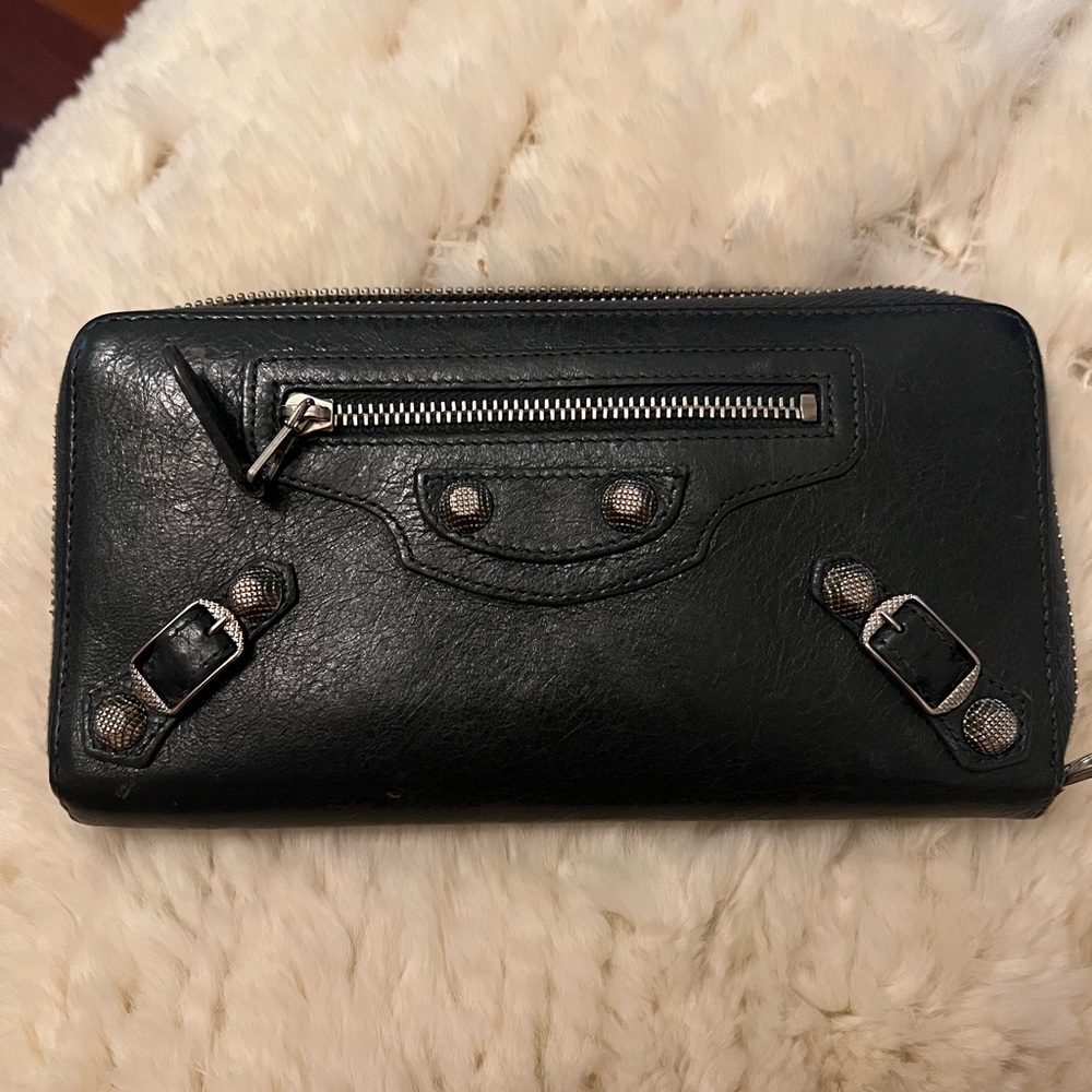 Balenciaga Grey Leather Large wallet city style